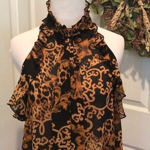 Free Press halter with small ruffle and tie